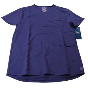 Cherokee Atmos Scrub Top Navy Blue V-Neck CoolMax PROTX2 XS CK719A